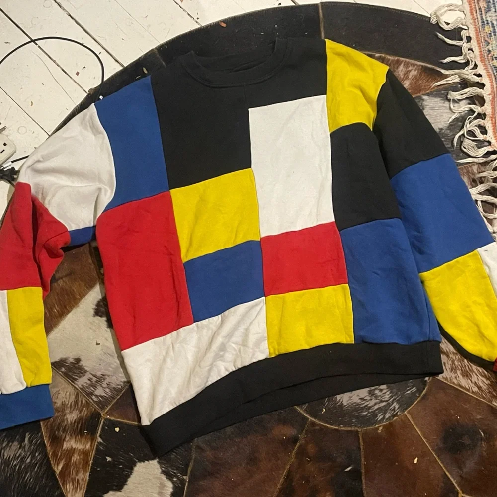Color Block Patchwork Sweater - Picture 1 of 4